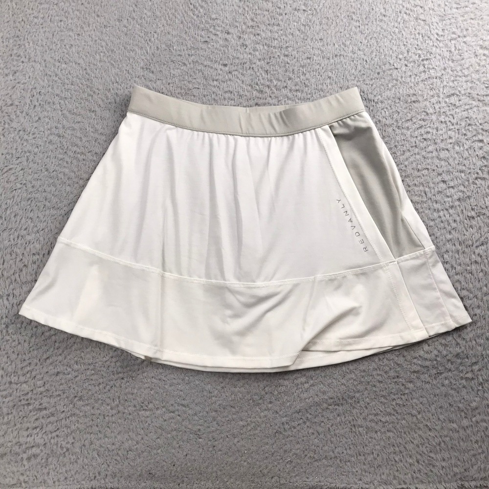 Redvanly Skort Women Medium White Grey Athletic‎ Golf Tennis Activewear Skirt